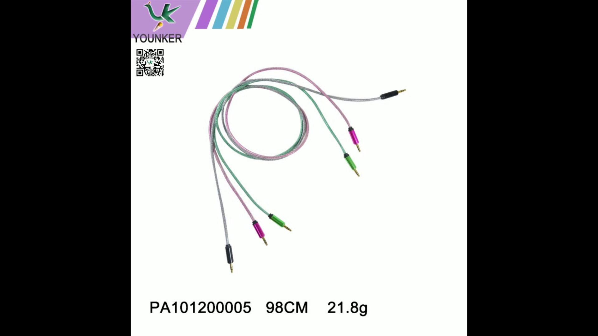 Customized OEM/ODM 98CM Audio Cable Double Jack Audio Cable Adapter.